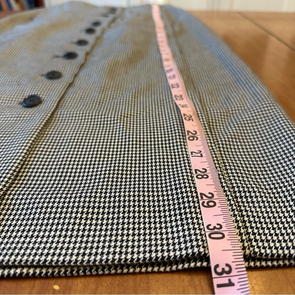 Classic Vintage 80s Black and White Houndstooth Skirt pencil wiggle checkered - Picture 6 of 6